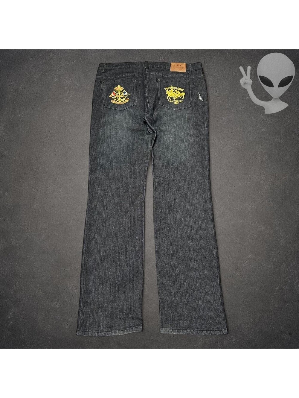 Ralph Lauren Jeans Womens Plus Size 20 Dark Wash Blue Embroidered Pocket NWT